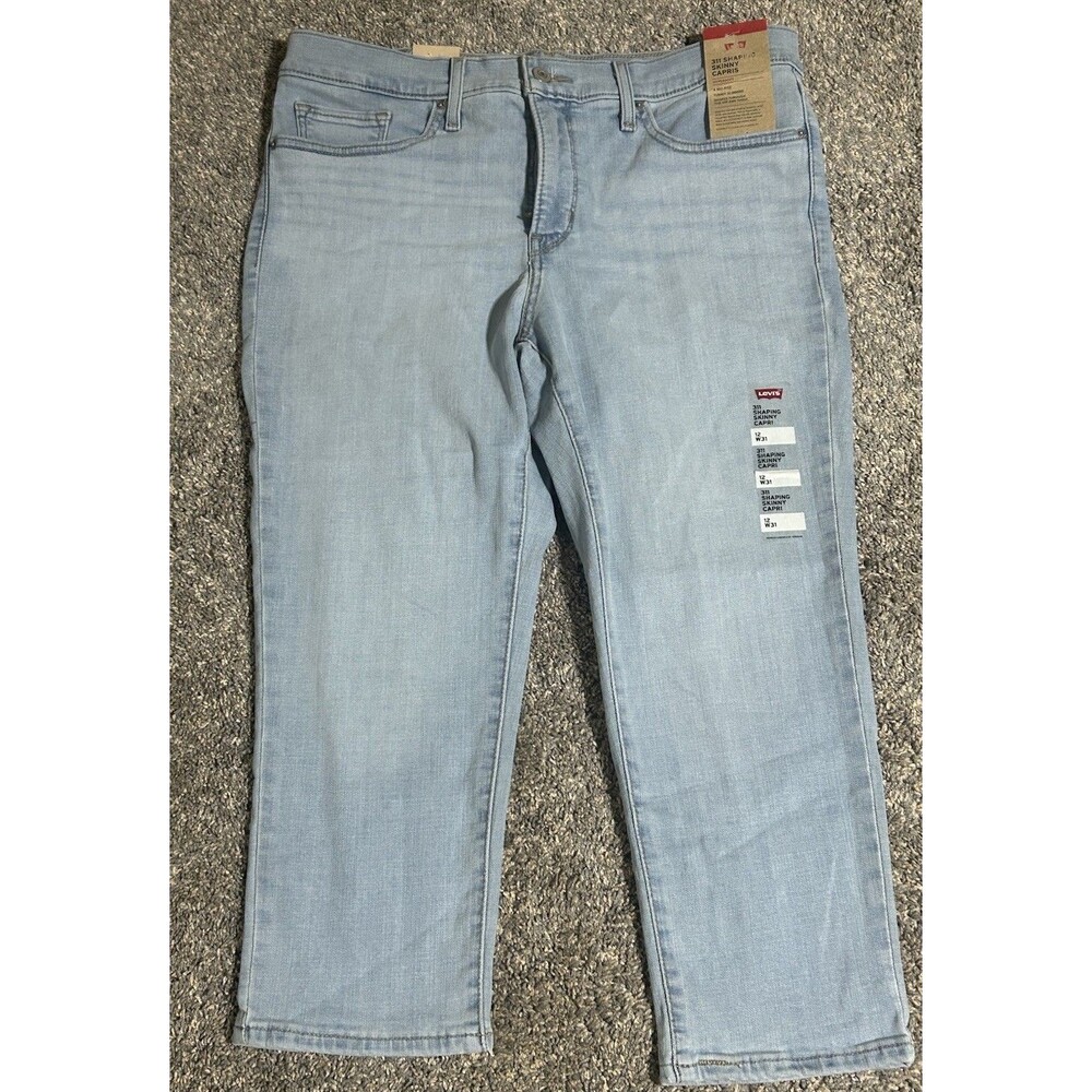 Levi's 311 Shaping Skinny Capri Womens Sz 31 Crop Jeans Hypersoft Light Wash Mid